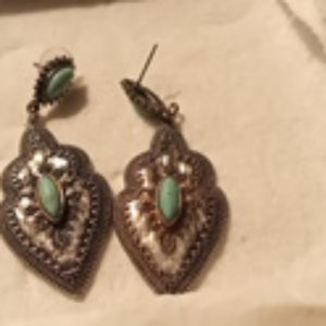 Large turquoise earrings